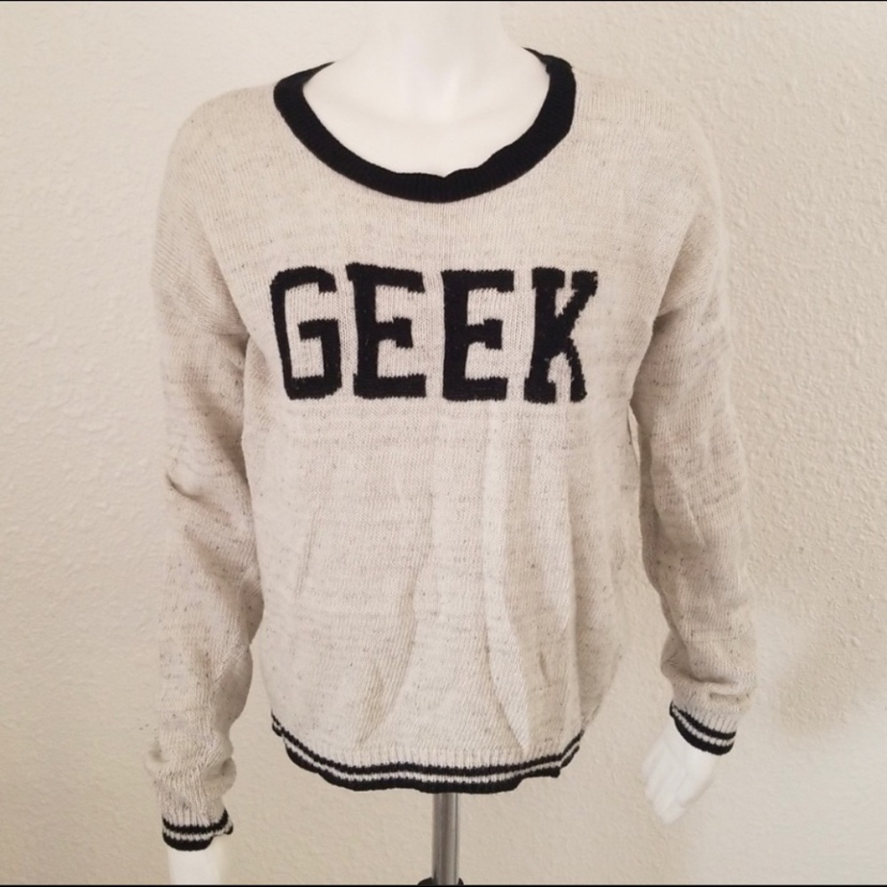 GEEK Goth Grunge Dope Statement Sweater M